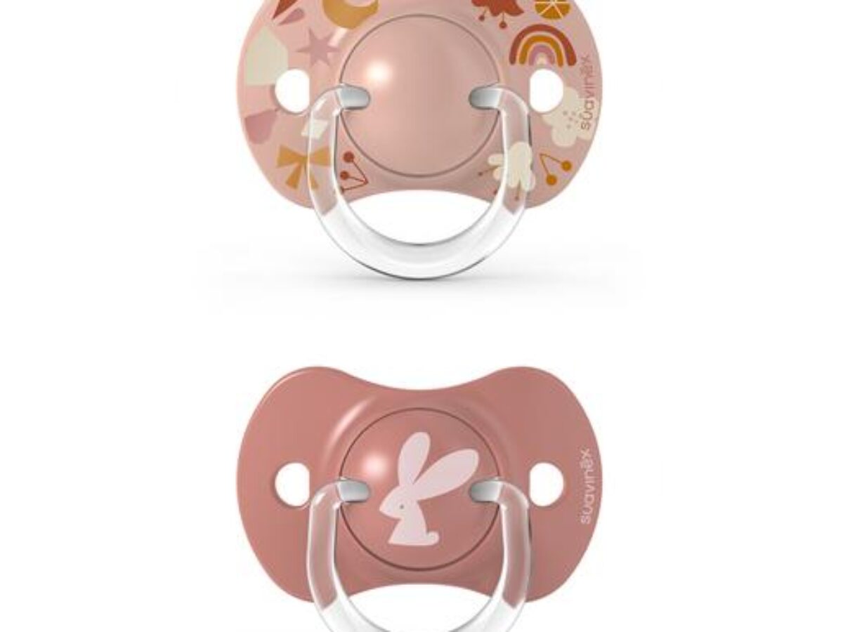 Suavinex, Pack de 2 Chupetes con Tetina Fisiológica de Silicona SX Pro,  para Bebés +18 Meses, Tetina más Plana y Flexible, Respeta el Desarrollo
